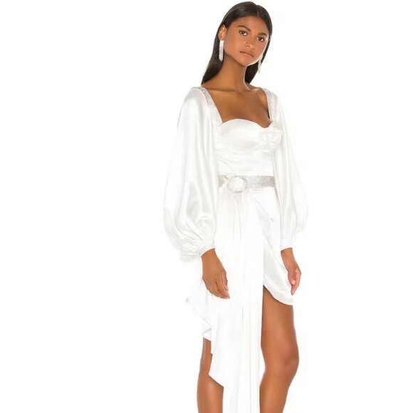 BRONX AND BANCO LANA BRIDAL MINI DRESS IN WHITE - Picture 2 of 8